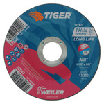 Weiler Tiger Thin Cutting Wheel, 4-1/2 in Diameter, .045 in Thick, 7/8 in Arbor, Grit 60 View Product Image