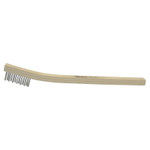 Weiler Small Hand Scratch Brushes, 8 3/4 in, 2 X 9 Rows, SS Wire, Curved Wood Handle View Product Image