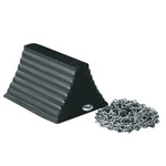 Cortina Wheel Chocks, 8 in W x 10 in L x 6 in H, Rubber, 12 ft Chain, Black View Product Image