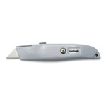 Boardwalk Retractable Metal Utility Knife, Retractable, Straight-Edged, Gray View Product Image