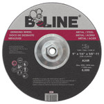 B-Line Depressed Ctr Grinding Wheel, 9 in dia, 1/4 in Thick, 5/8 in-11 Arbor, 30 Grit View Product Image