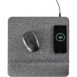 Allsop Powertrack Plush Wireless Charging Mousepad with Wrist Rest, 11.8 x 11.6 x 1.88, Gray View Product Image