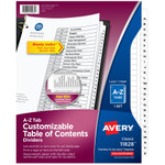 Avery&reg; A-Z Black & White Table of Contents Dividers View Product Image