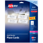 Avery&reg; Laser, Inkjet Printable Place Card - Gold, White View Product Image