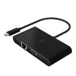 Belkin USB-C Multimedia + Charge Adapter, 4K HDMI; USB-A; USB-C; VGA, 4.9 ft, Black View Product Image