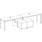 Boss 2 Desks Side by Side with 2 Cabinets View Product Image