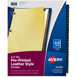 Avery Preprinted Black Leather Tab Dividers w/Copper Reinforced Holes, 25-Tab, Letter View Product Image