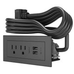C2G Wiremold Radiant Furniture Power Center 2 Outlet 2 USB, Black, 10 Foot Cord View Product Image