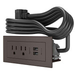 C2G Wiremold Radiant Furniture Power Center (2) Outlet (2) USB, Brown View Product Image