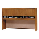Bush Series C Collection 4 Door 72W Hutch, Box 1 of 2, 71.13w x 15.38d x 43.13h, Natural Cherry/Graphite Gray View Product Image