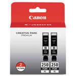 Canon 6432B004 (PGI-250XL) ChromaLife100+ High-Yield Ink, 500 Page-Yield, Black, 2/PK View Product Image
