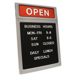 COSCO Message/Business Hours Sign, 15 x 20 1/2, Black/Red View Product Image