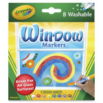 Crayola Washable Window FX Marker, Broad Bullet Tip, Assorted Colors, 8/Pack View Product Image