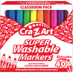 Cra-Z-Art Super Washable Markers, Broad Bullet Tip, Assorted Colors, 40/Set View Product Image