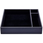 Dacasso Black Leatherette Conference Room Organizer Tray View Product Image