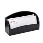 Dacasso Letter Holder with 2 Slots - Crocodile Embossed Black Leather View Product Image