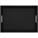 Dacasso Black Leatherette Serving Tray with Handles View Product Image