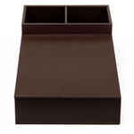 Dacasso Chocolate Brown Leatherette Coffee Condiment Organizer View Product Image