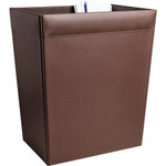 Dacasso Chocolate Brown Leather 32 Quart Waste Basket View Product Image