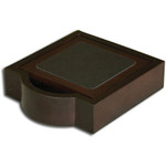 Dacasso Walnut & Leather Coasters - Set of 4 with Holder View Product Image