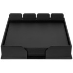 Dacasso Black Leatherette 23-Piece Conference Room Set with Square Coasters View Product Image