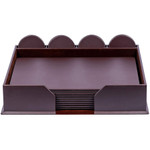 Dacasso Chocolate Brown Leather 23-Piece Conference Room Set View Product Image