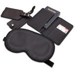 Dacasso Black Leather 4-Piece Travel Accessory Set View Product Image