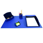 Dacasso Home/Office Leather 5Pc Desk Accessory Set - Royal Blue View Product Image