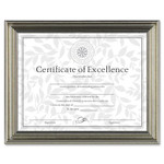 DAX Antique Colored Document Frame w/Certificate, Plastic, 8 1/2 x 11, Silver View Product Image