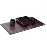 Dacasso Brown Leather 3-Piece Econo-Line Desk Set View Product Image