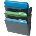 Deflecto Sustainable DocuPocket Letter Black-3 pocket 50% Recycled Content View Product Image