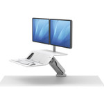 Fellowes Lotus RT Sit-Stand Workstation, 35.5w x 23.75d x 49.2h, White View Product Image