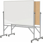 Ghent Reversible Cork Bulletin Board/Non-Magnetic Whiteboard with Aluminum Frame View Product Image