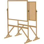 Ghent Reversible Cork Bulletin Board/Whiteboard with Wood Frame View Product Image