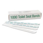 Bagcraft Sani/Shield Printed Toilet Seat Band, 16 x 1.5, Deep Blue/White, 1,000/Carton View Product Image