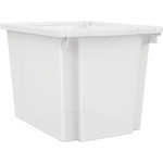 HON Flagship Storage Bins, 3 Sections, 12.75" x 16" x 12", Translucent White View Product Image