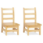 Jonti-Craft KYDZ Ladderback Chair, 8" Seat Height, Natural Seat/Natural Back, Natural Base, 2/Carton View Product Image