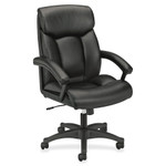 HON HVL151 Executive High-Back Leather Chair, Supports up to 250 lbs., Black Seat/Black Back, Black Base View Product Image