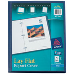 Avery Lay Flat View Report Cover w/Flexible Fastener, Letter, 1/2" Cap, Clear/Blue View Product Image
