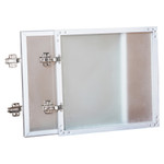 Lorell Wall-Mount Hutch Frosted Glass Door View Product Image