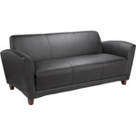 Lorell Reception Collection Black Leather Sofa View Product Image