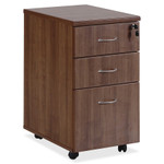 Lorell Essentials Walnut Freestanding Mobile Pedestal - 3-Drawer View Product Image