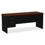 Lorell Walnut Laminate Commercial Steel Left-pedestal Credenza - 2-Drawer View Product Image