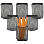 Lorell Black Mesh/Wire Pencil Cup Holder View Product Image