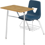 Lorell Rectangular Medium Oak Top Student Combo Desks View Product Image