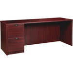 Lorell Prominence 2.0 Mahogany Laminate Left-Pedestal Credenza - 2-Drawer View Product Image