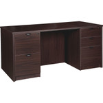 Lorell Prominence 2.0 Espresso Laminate Double-Pedestal Desk - 5-Drawer View Product Image