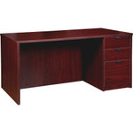 Lorell Prominence 2.0 Mahogany Laminate Box/Box/File Right-Pedestal Desk - 3-Drawer View Product Image