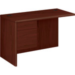 HON 10700 "L" Workstation Return, Left 3/4 Pedestal, 48w x 24d x 29 1/2h, Mahogany View Product Image