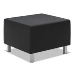 HON VL860 Series Leather Ottoman, 25w x 25d x 18h, Black/Silver View Product Image